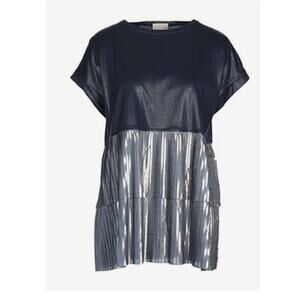 Jijil metallic blouse Dark blue silver size 8